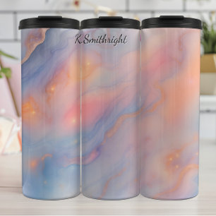 Garrafa Térmica Glitter Abstrato de Geode do Pastel Crystal