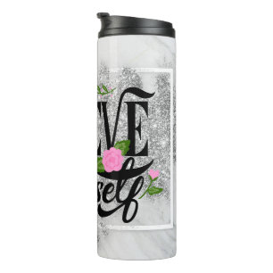 Garrafa Térmica Glitter e Marble com Tumbler Térmico de Cotação