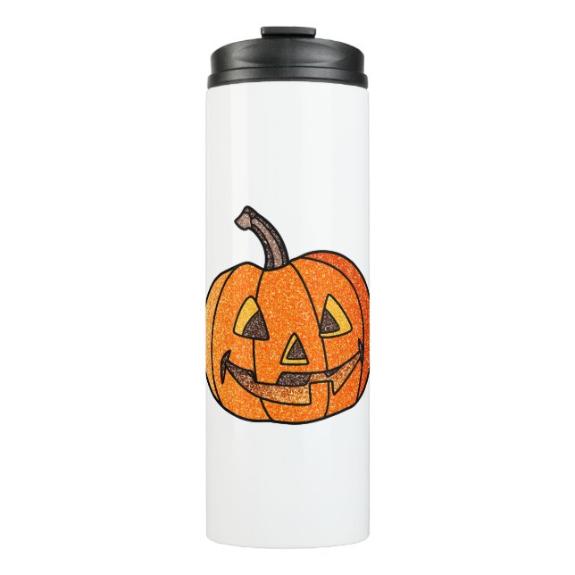 Garrafa Térmica Glitter Jack O'Lantern (Frente)