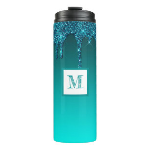 Garrafa Térmica Glitter Personalizado de Separação do Teal