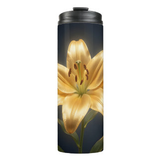 Garrafa Térmica Glowing golden lily flower