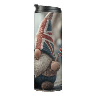 Garrafa Térmica Gnome britânico com Union Jack Hat e Teapot