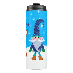 Garrafa Térmica Gnomo de Natal Personalizado da Raposa Azul