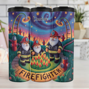 Garrafa Térmica Gnomos Bombeiros em Círculo