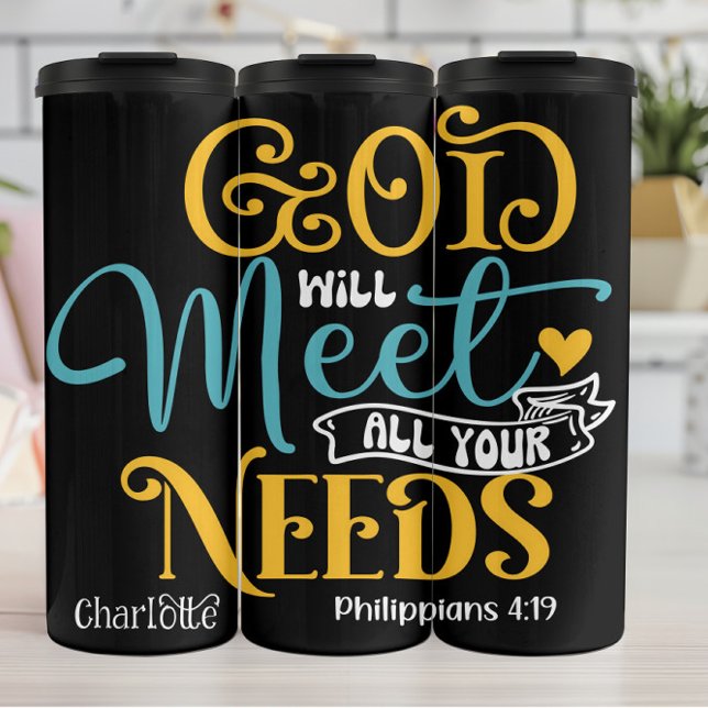 Garrafa Térmica God Will Meet All Your Needs (Criador carregado)