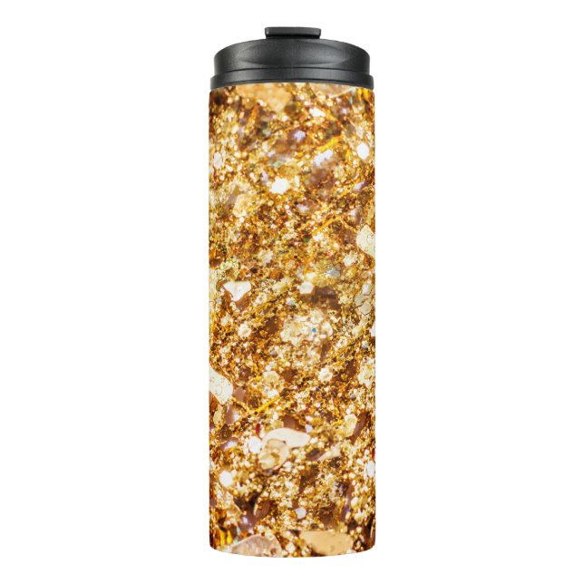 Garrafa Térmica Gold glitter background (Frente)