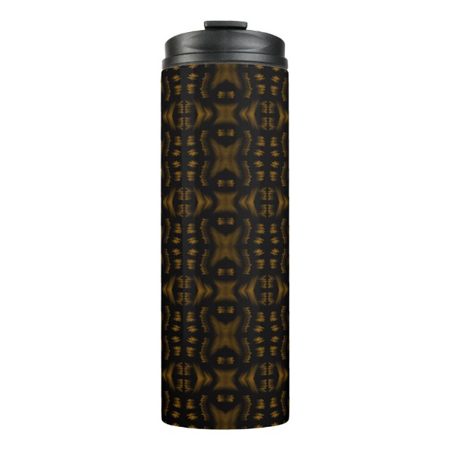 Garrafa Térmica Golden Obsidian Tribal Ikat Pattern (Frente)