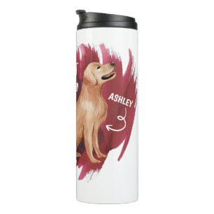 Garrafa Térmica Golden retriever Presente Fofo para Pai de Cachorr