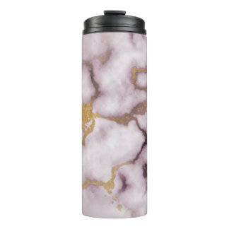 Garrafa Térmica Golden Vein Marble Blush Aura Thermal Tumbler