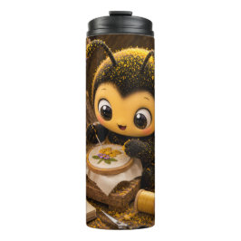Garrafa Térmica Goldene Hummel im Blütentanz.11