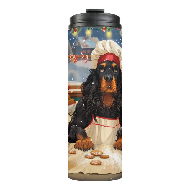 Garrafa Térmica Gordon Setter Holiday Baking: Natal Festivo (Frente)