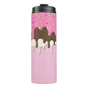 Garrafa Térmica gotejamento de aspersão de glacé rosa-sorvete