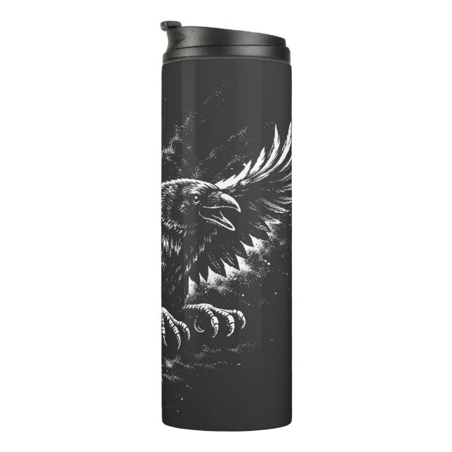 Garrafa Térmica Gothic Raven – por BurnsInHell (Rotação à direita)