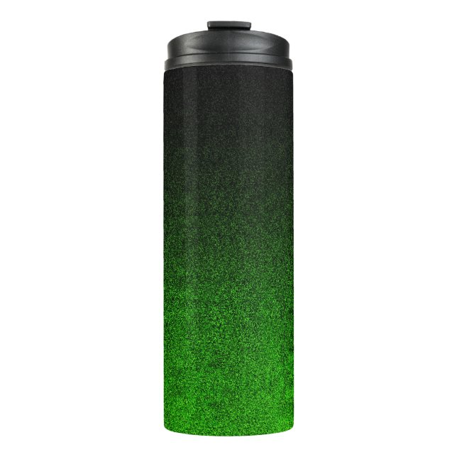 Garrafa Térmica Gradação de Brilho Verde e Preto (Frente)