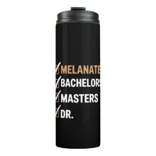 Garrafa Térmica Graduação de Doutorado Melanizado PhD EDD Bacharel