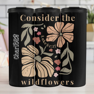 Garrafa Térmica Gráfico de Flores Selvagens de Boho Distintas