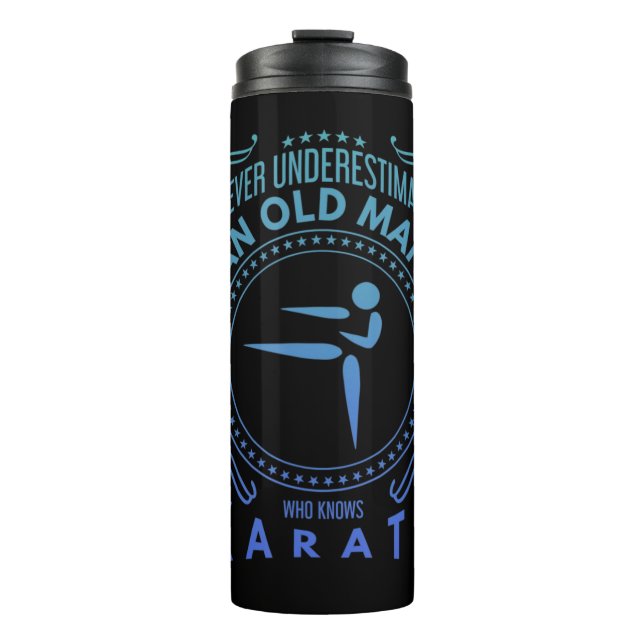 Garrafa Térmica Gráfico do Karate Mens - Nunca Subestimar Um M Ant (Frente)