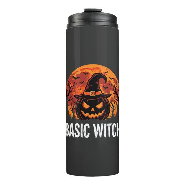 Garrafa Térmica Gráficos Básicos de Halloween Feiticeira Abóbora L (Frente)