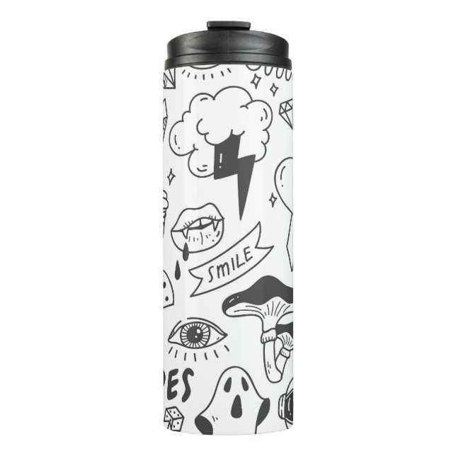 Garrafa Térmica Grafite Bonito: Conjunto de Artes de Porte. (Frente)