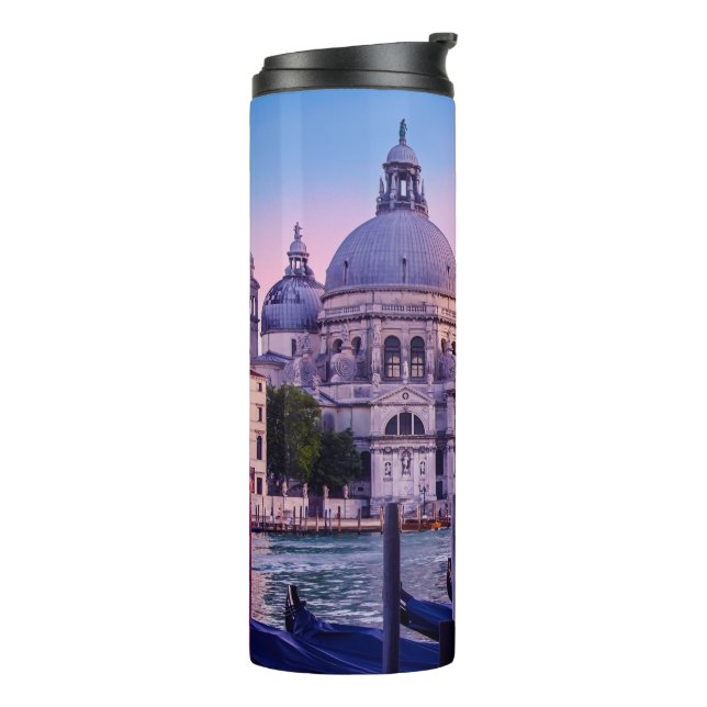 Garrafa Térmica Grande Canal com gondolas e igreja em Veneza (Giro à esquerda)