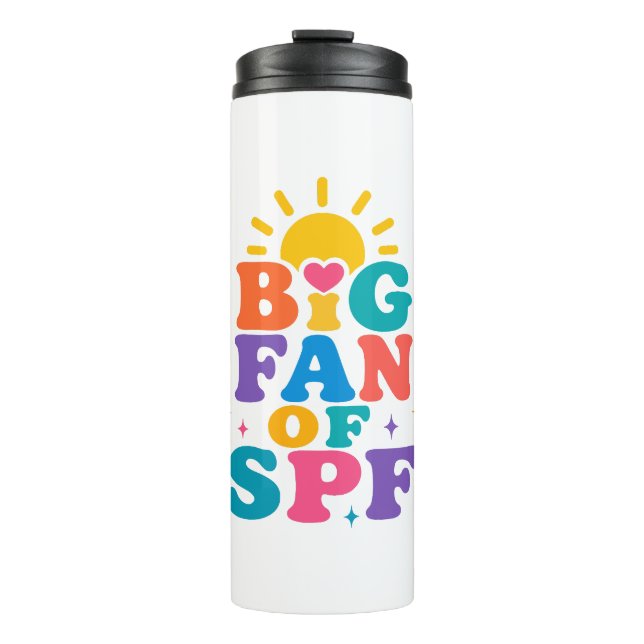 Garrafa Térmica Grande fã de proteção solar SPF no verão (Frente)