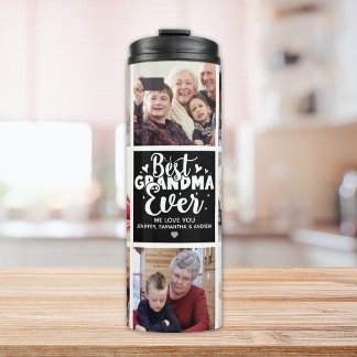 Garrafa Térmica Grandma Photo | Best Grandma Ever Custom Gift Blac