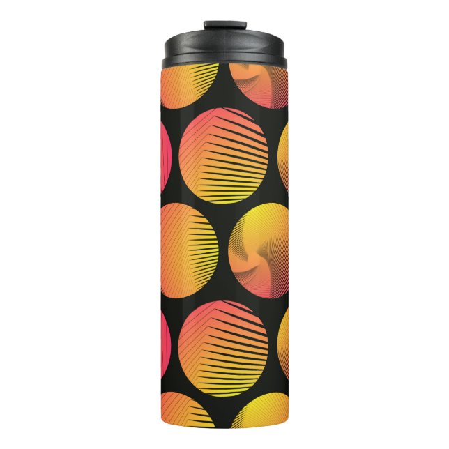 Garrafa Térmica graphic circles seamless pattern in orange fire sh (Frente)