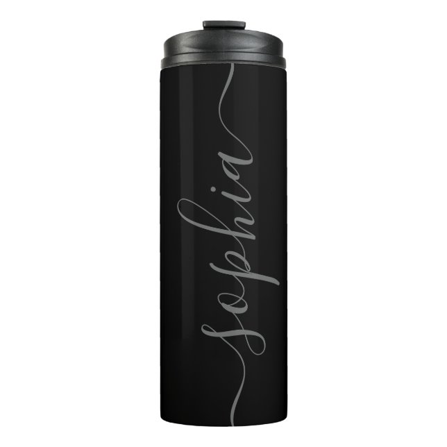Garrafa Térmica Gray Script Personalizable Name Thermal Tumbler (Frente)