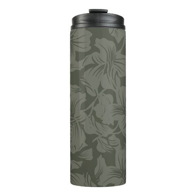 Garrafa Térmica Green Floral seamless pattern backgroundabstract,  (Frente)