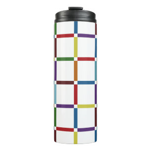 Garrafa Térmica Grelha Arco-Íris Colorida com Espaço Negativo