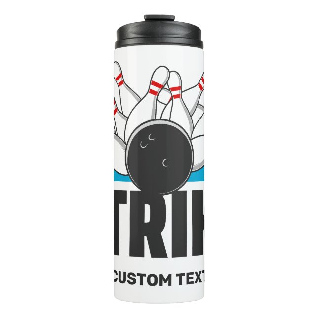 Garrafa Térmica Greve de Boliche de Texto Personalizado (Frente)
