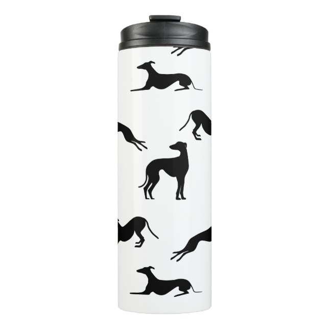 Garrafa Térmica Greyt Greyhound Silhouettes - Preto em Branco (Frente)