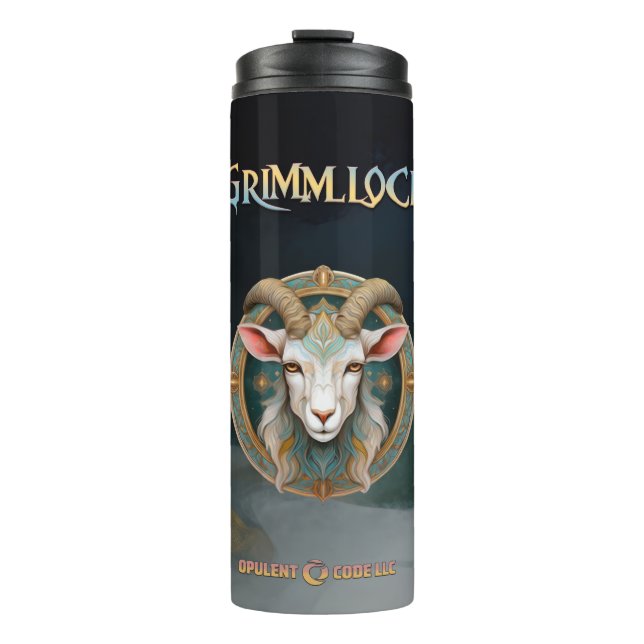 Garrafa Térmica Grimmloch Goat Emblem Fantasy RPG (Frente)