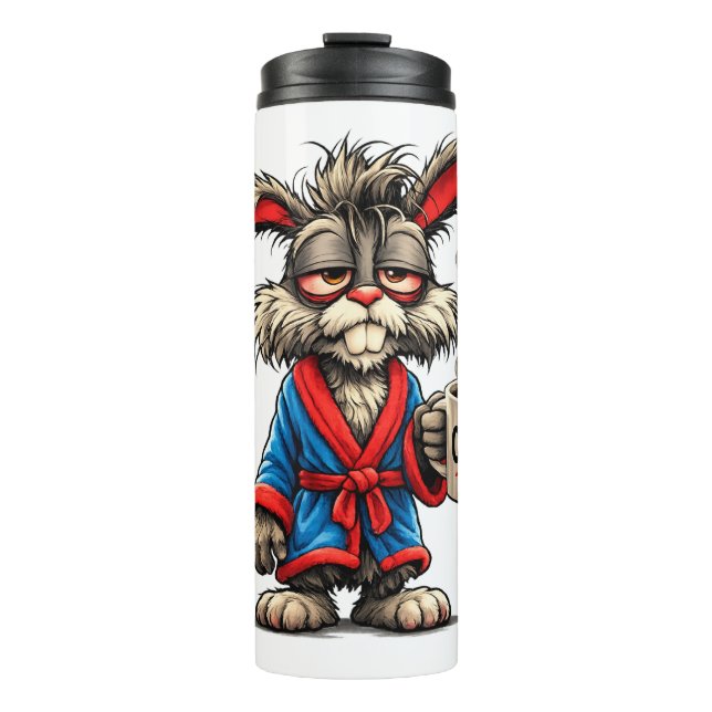 Garrafa Térmica Grumpy Bunny Coffee Funny T-Shirt (Frente)