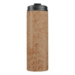 Garrafa Térmica Grunge design. Fundo brilhante de cobre. Metálico