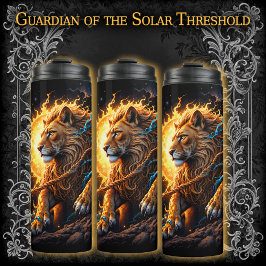 Garrafa Térmica Guardian of the Solar Threshold – Lion of Balance