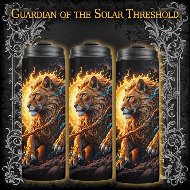 Garrafa Térmica Guardian of the Solar Threshold – Lion of Balance  (Criador carregado)