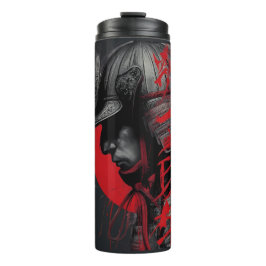Garrafa Térmica Guerreiro Samurai Arisco Tinta Japonesa Sol Vermel
