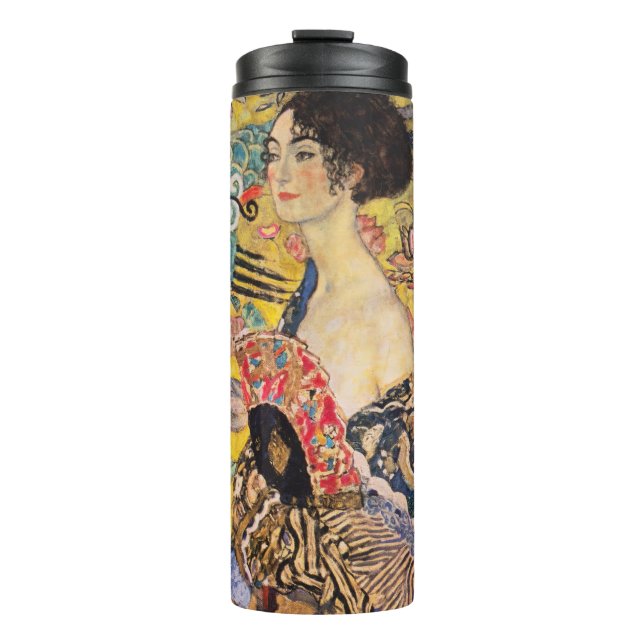 Garrafa Térmica Gustav Klimt - Dama com Leque (Frente)