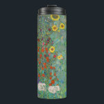 Garrafa Térmica Gustav Klimt - Jardim do País com Girassóis<br><div class="desc">Jardim do País com Girassóis/Jardim de Fazenda com Girassóis - Gustav Klimt em 1905-1906</div>