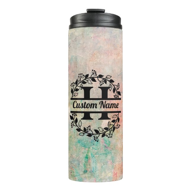 Garrafa Térmica H Floral Monogram Letter (Frente)