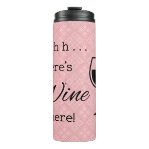 Garrafa Térmica Há Vinho Aqui, Triângulo Rosa, Patternado
