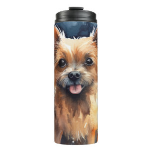 Garrafa Térmica Halloween Australian Terrier Com Abóboras Assustad