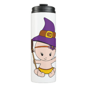 Garrafa Térmica Halloween Bebê Bruxa Engraçada Presente Grávida Mu