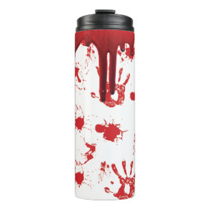 Garrafa Térmica Halloween Blood Drop Assustador Bloody Handprint