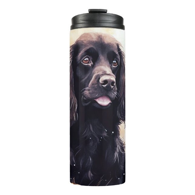 Garrafa Térmica Halloween Cocker Spaniel Com Pumpkins (Frente)