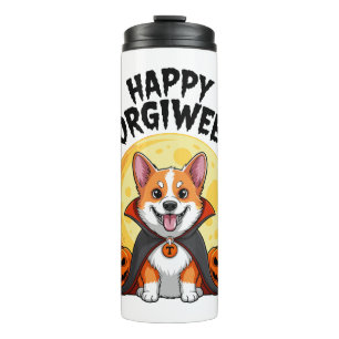 Garrafa Térmica Halloween Corgiwing, Spooky Corgi Dog