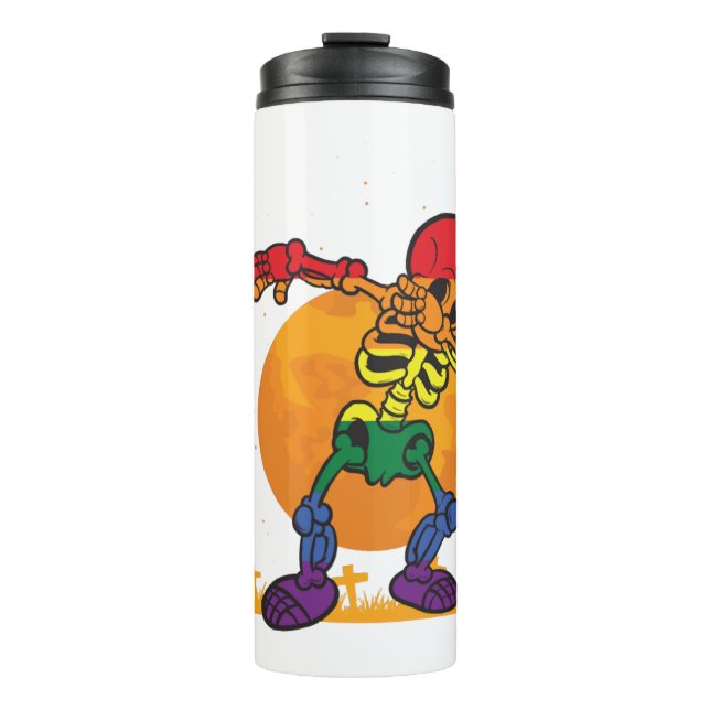 Garrafa Térmica Halloween Dabbing Skeleton Costume LGBT (Frente)