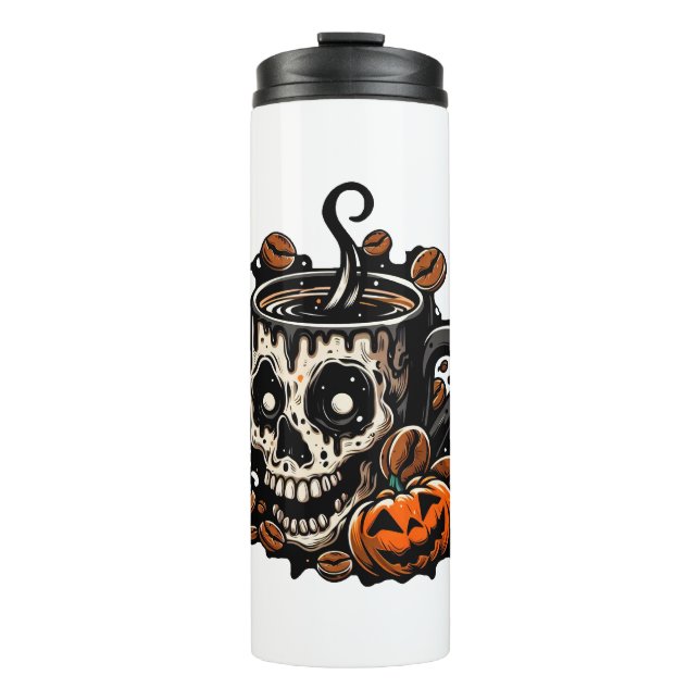 Garrafa Térmica Halloween De Mug De Café Crânio (Frente)