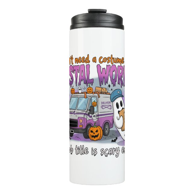 Garrafa Térmica Halloween Ghost, Empregado Postal (Frente)